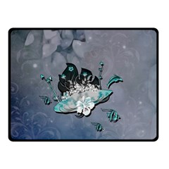 Sport, Surfboard With Flowers And Fish Double Sided Fleece Blanket (small)  by FantasyWorld7