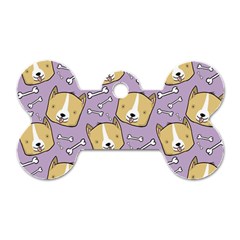 Corgi Pattern Dog Tag Bone (two Sides) by Sudhe