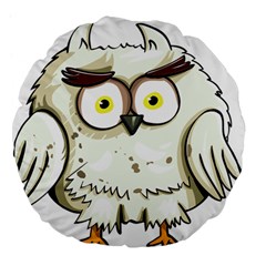 Owl Bird Eyes Cartoon Good Large 18  Premium Flano Round Cushions by Sudhe