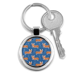 Corgi Patterns Key Chain (round) by Sudhe