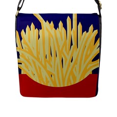 French Fries Potato Snacks Food Flap Closure Messenger Bag (l) by Simbadda