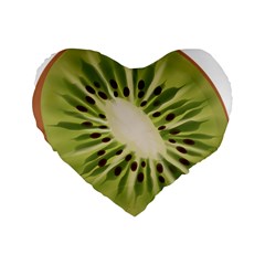 Kiwi Fruit Fresh Green Tasty Food Standard 16  Premium Flano Heart Shape Cushions by Simbadda