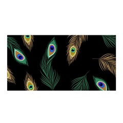 Seamless Pattern With Peacock Feather Satin Wrap by Vaneshart