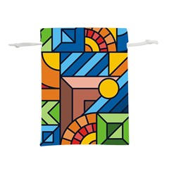 Colorful Geometric Mosaic Background Lightweight Drawstring Pouch (l) by Vaneshart