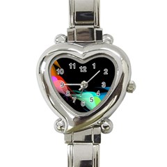 Flower 3d Colorm Design Background Heart Italian Charm Watch by HermanTelo