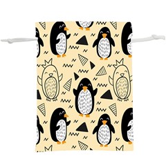 Hand Drawn Penguin Doodle Pattern  Lightweight Drawstring Pouch (xl) by Vaneshart