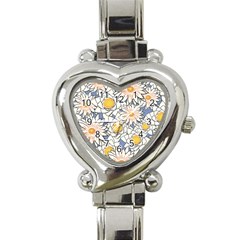 Flowers Pattern Lotus Lily Heart Italian Charm Watch by HermanTelo