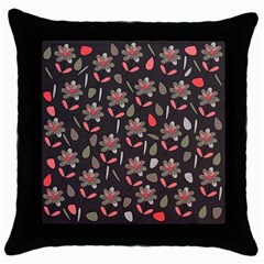 Zappwaits Flowers Throw Pillow Case (black) by zappwaits