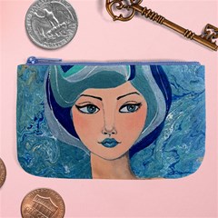 Blue Girl Large Coin Purse by CKArtCreations