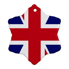 Uk Flag Union Jack Snowflake Ornament (two Sides) by FlagGallery