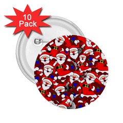 Nicholas Santa Christmas Pattern 2 25  Buttons (10 Pack)  by Simbadda