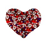 Nicholas Santa Christmas Pattern Standard 16  Premium Heart Shape Cushions Front