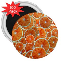 Oranges Background Texture Pattern 3  Magnets (100 Pack) by Simbadda