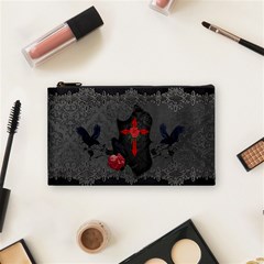 The Crows With Cross Cosmetic Bag (small) by FantasyWorld7