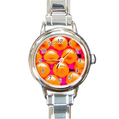 Pop Art Tennis Balls Round Italian Charm Watch by essentialimage