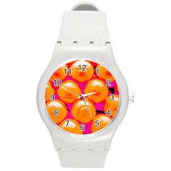 Pop Art Tennis Balls Round Plastic Sport Watch (m) by essentialimage