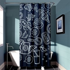 Internet Planets Drinks Computers Shower Curtain 36  X 72  (stall)  by Wegoenart