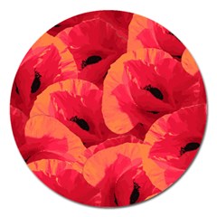 Poppies  Magnet 5  (round) by HelgaScand