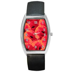 Poppies  Barrel Style Metal Watch by HelgaScand