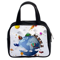 Earth Rocket Vector Earth Classic Handbag (two Sides) by Vaneshart