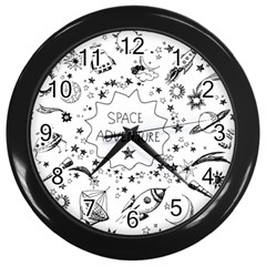 Space Elements Wall Clock (black) by Vaneshart