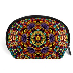 Geometric Pattern Kaleidoscope Art Mirror Image Mosaic Accessory Pouch (large) by Vaneshart