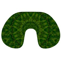 Fauna Nature Ornate Leaf Travel Neck Pillow by pepitasart