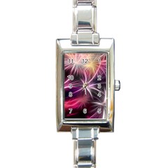 Fireworks Rocket Night Lights Flash Rectangle Italian Charm Watch by Bajindul