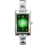 Green Blast Background Rectangle Italian Charm Watch Front