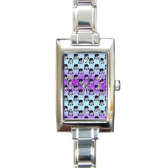 Forest Girl Bight Baby Blue Patttern Ombre Rectangle Italian Charm Watch by snowwhitegirl