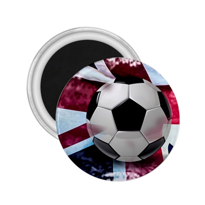 Soccer Ball With Great Britain Flag 2.25  Magnets