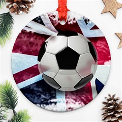 Soccer Ball With Great Britain Flag Ornament (round) by Vaneshart