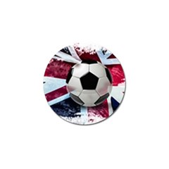 Soccer Ball With Great Britain Flag Golf Ball Marker by Vaneshart