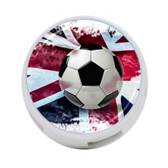 Soccer Ball With Great Britain Flag 4-port Usb Hub (one Side) by Vaneshart