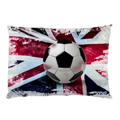 Soccer Ball With Great Britain Flag Pillow Case (two Sides) by Vaneshart