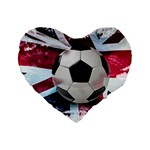 Soccer Ball With Great Britain Flag Standard 16  Premium Heart Shape Cushions Front