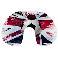 Soccer Ball With Great Britain Flag Travel Neck Pillow by Vaneshart