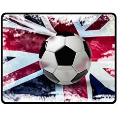 Soccer Ball With Great Britain Flag Double Sided Fleece Blanket (medium)  by Vaneshart