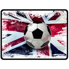 Soccer Ball With Great Britain Flag Double Sided Fleece Blanket (large)  by Vaneshart