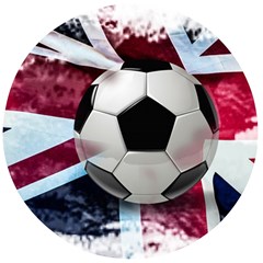 Soccer Ball With Great Britain Flag Wooden Bottle Opener (round) by Vaneshart