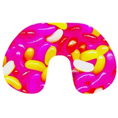 Vibrant Jelly Bean Candy Travel Neck Pillow by essentialimage