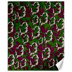 Green Fauna And Leaves In So Decorative Style Canvas 11  X 14  by pepitasart