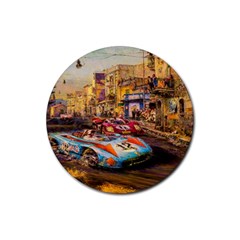 Racing Rubber Round Coaster (4 Pack)  by ArtworkByPatrick