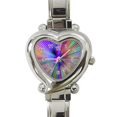 Rays Colorful Laser Ray Light Heart Italian Charm Watch by Bajindul