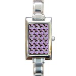 Redhead Girl Pattern Lilac Rectangle Italian Charm Watch Front