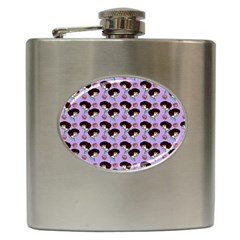 Redhead Girl Pattern Lilac Hip Flask (6 Oz) by snowwhitegirl