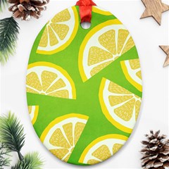 Lemon Fruit Healthy Fruits Food Ornament (oval) by Wegoenart