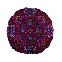 Kaleidoscope  Standard 15  Premium Flano Round Cushions by Sobalvarro