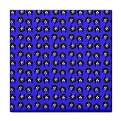 Retro Girl Daisy Chain Pattern Blue Tile Coaster by snowwhitegirl