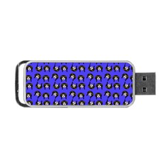 Retro Girl Daisy Chain Pattern Blue Portable Usb Flash (one Side) by snowwhitegirl